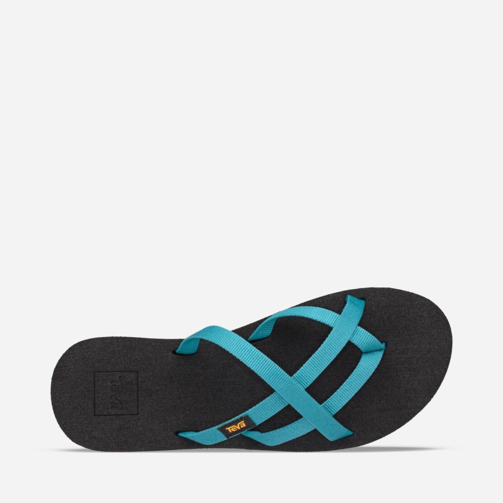 Blue Women's Teva Olowahu Flip Flops | 653-JPYFEK