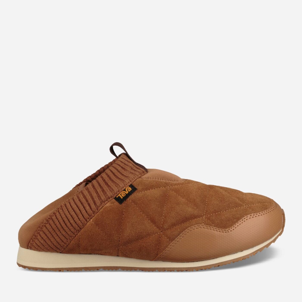 Brown Men's Teva Ember Moc Shearling Slip On Shoes | 130-OVWBHM