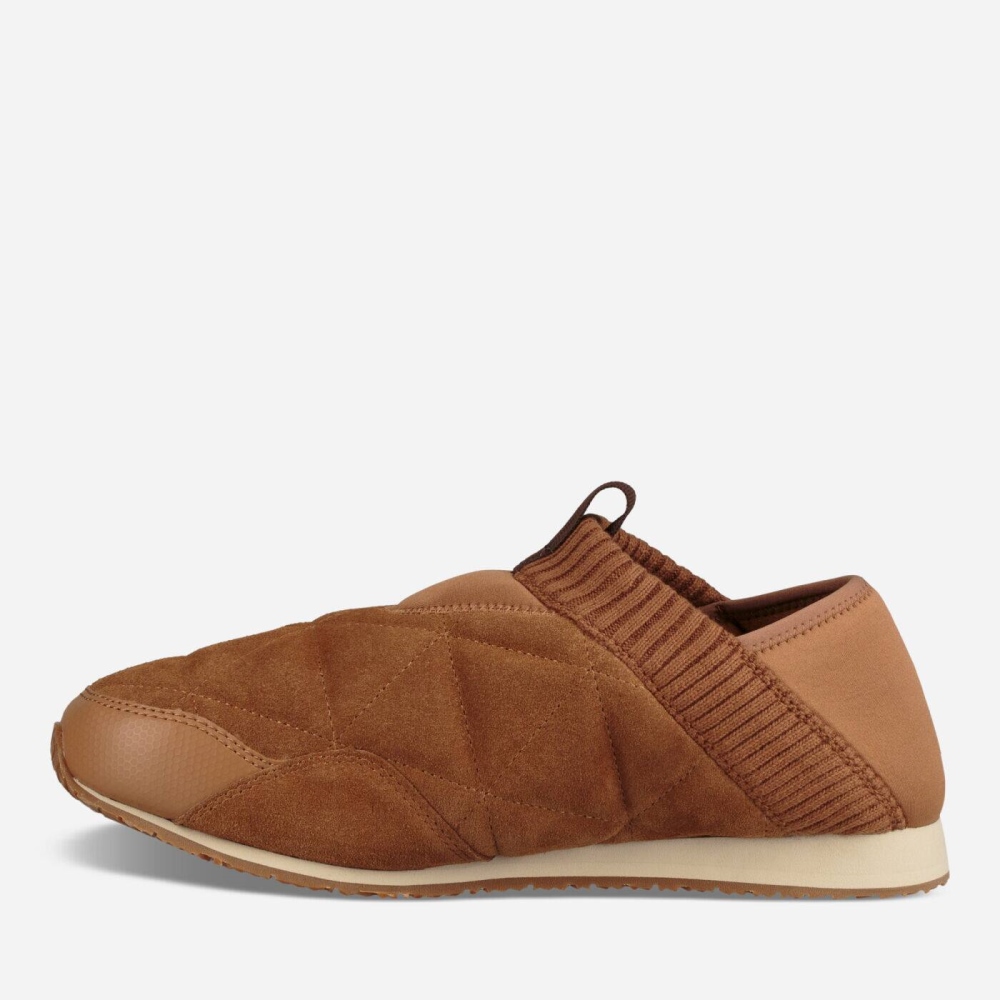 Brown Men's Teva Ember Moc Shearling Slip On Shoes | 130-OVWBHM