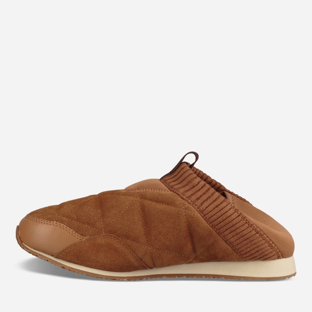 Brown Men's Teva Ember Moc Shearling Slip On Shoes | 130-OVWBHM