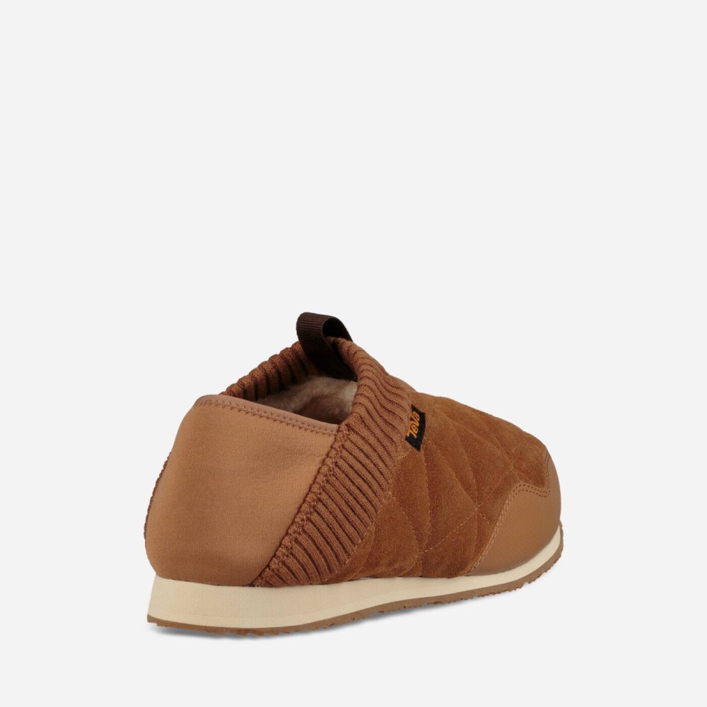 Brown Men's Teva Ember Moc Shearling Slip On Shoes | 130-OVWBHM