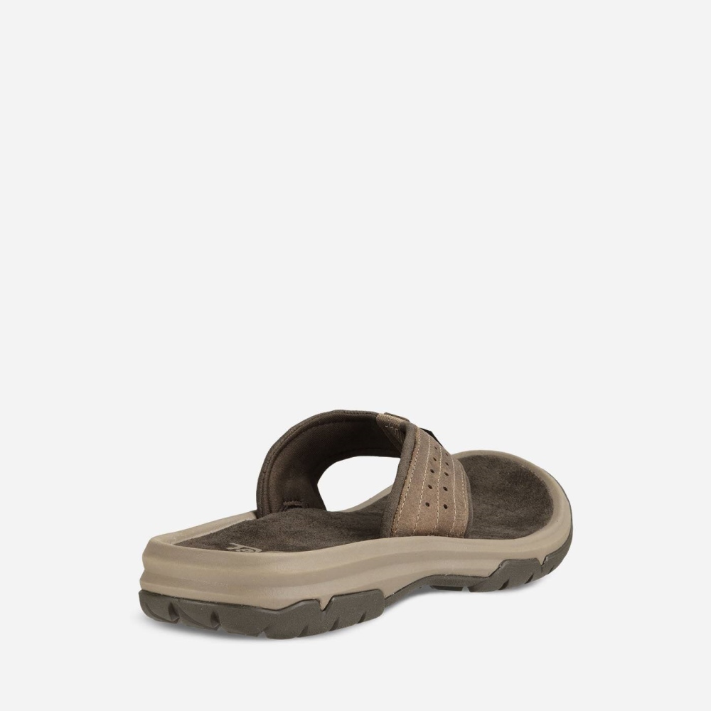 Brown Men's Teva Langdon Flip Hiking Sandals | 341-ENMVRU