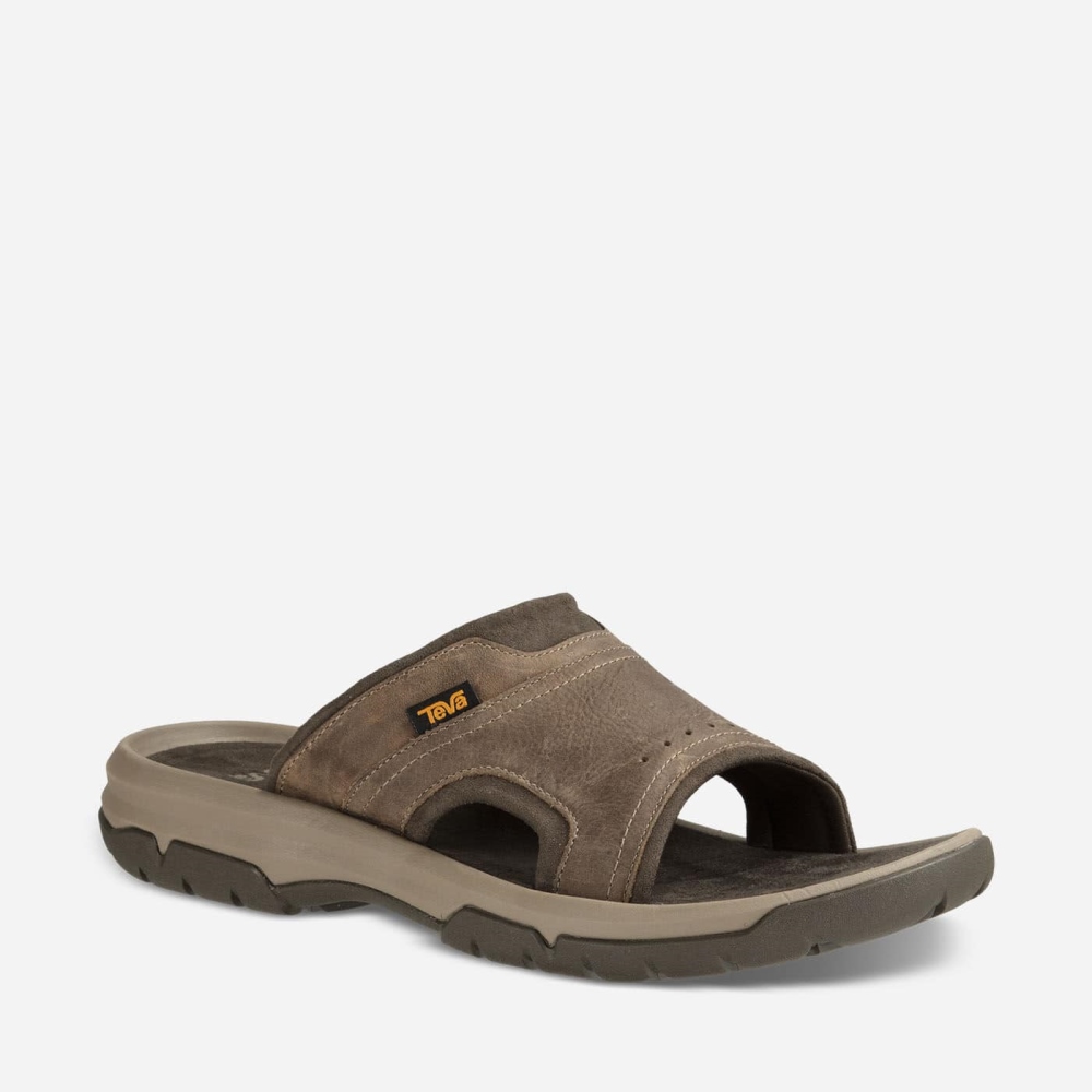 Brown Men's Teva Langdon Slide Hiking Sandals | 270-DSATIE