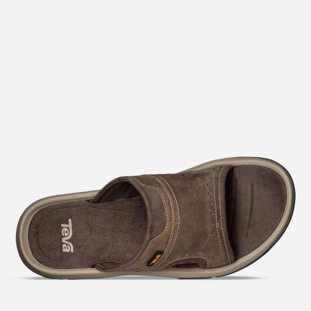 Brown Men's Teva Langdon Slide Hiking Sandals | 270-DSATIE