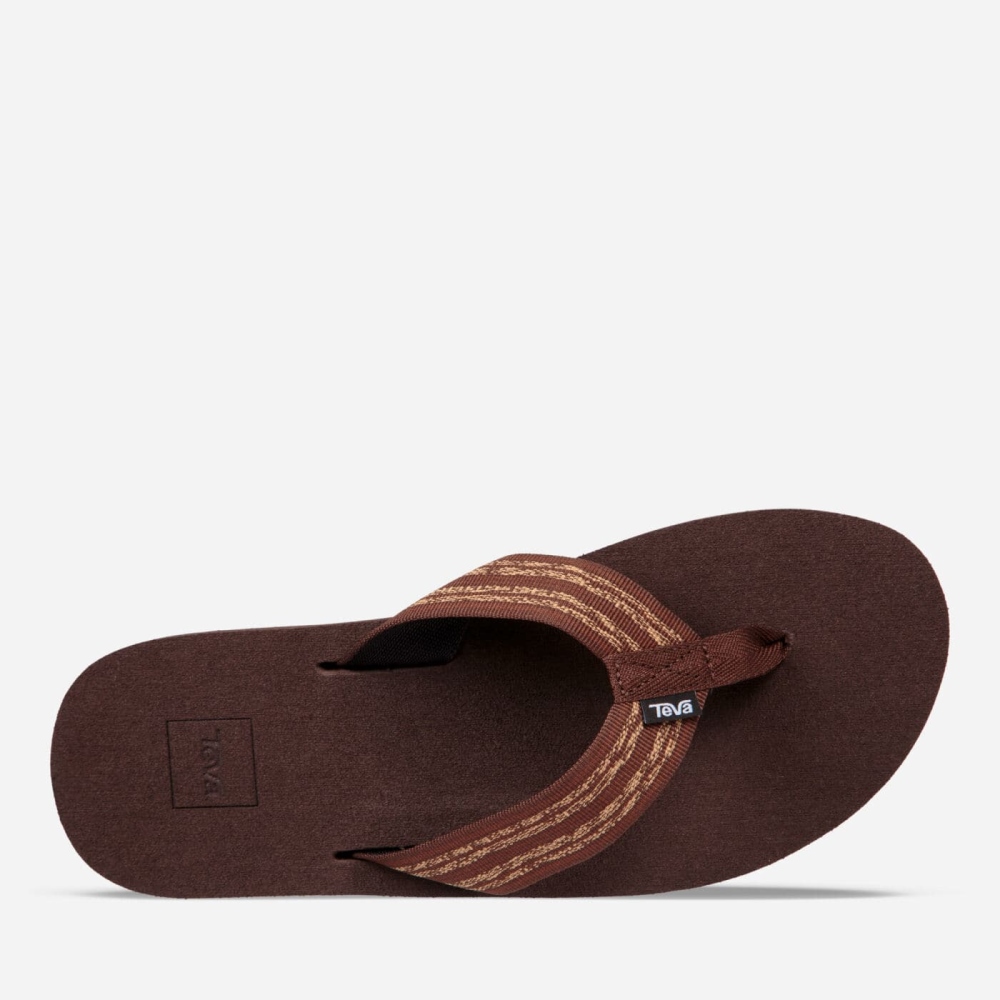 Brown Men's Teva Original Mush Flip Flops | 025-HVPQSC