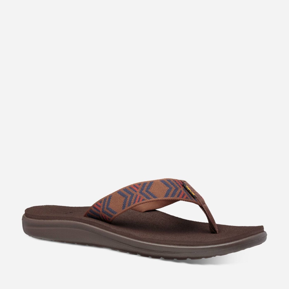 Brown Men's Teva Voya Flip Sandals | 948-ACFMYH