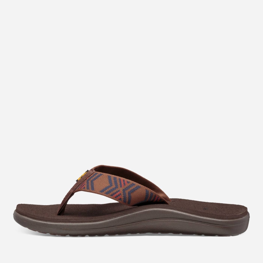 Brown Men's Teva Voya Flip Sandals | 948-ACFMYH