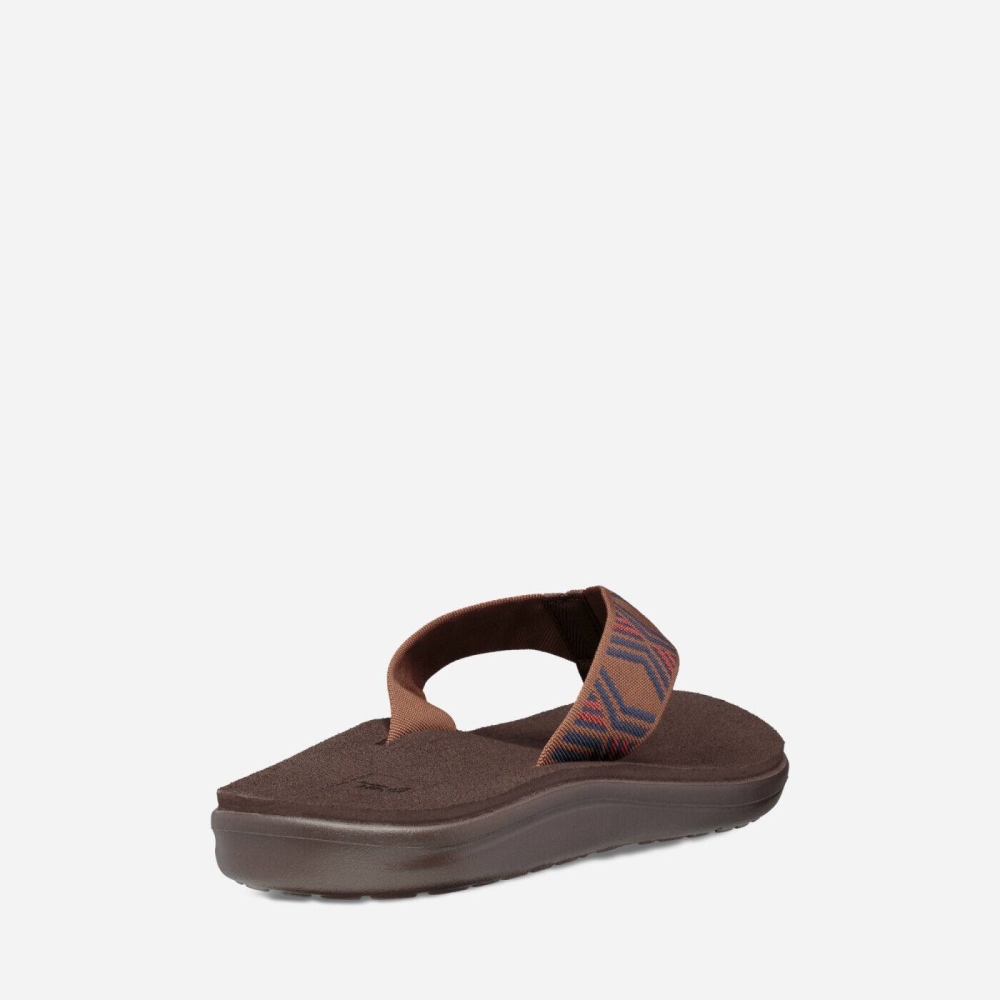 Brown Men's Teva Voya Flip Sandals | 948-ACFMYH