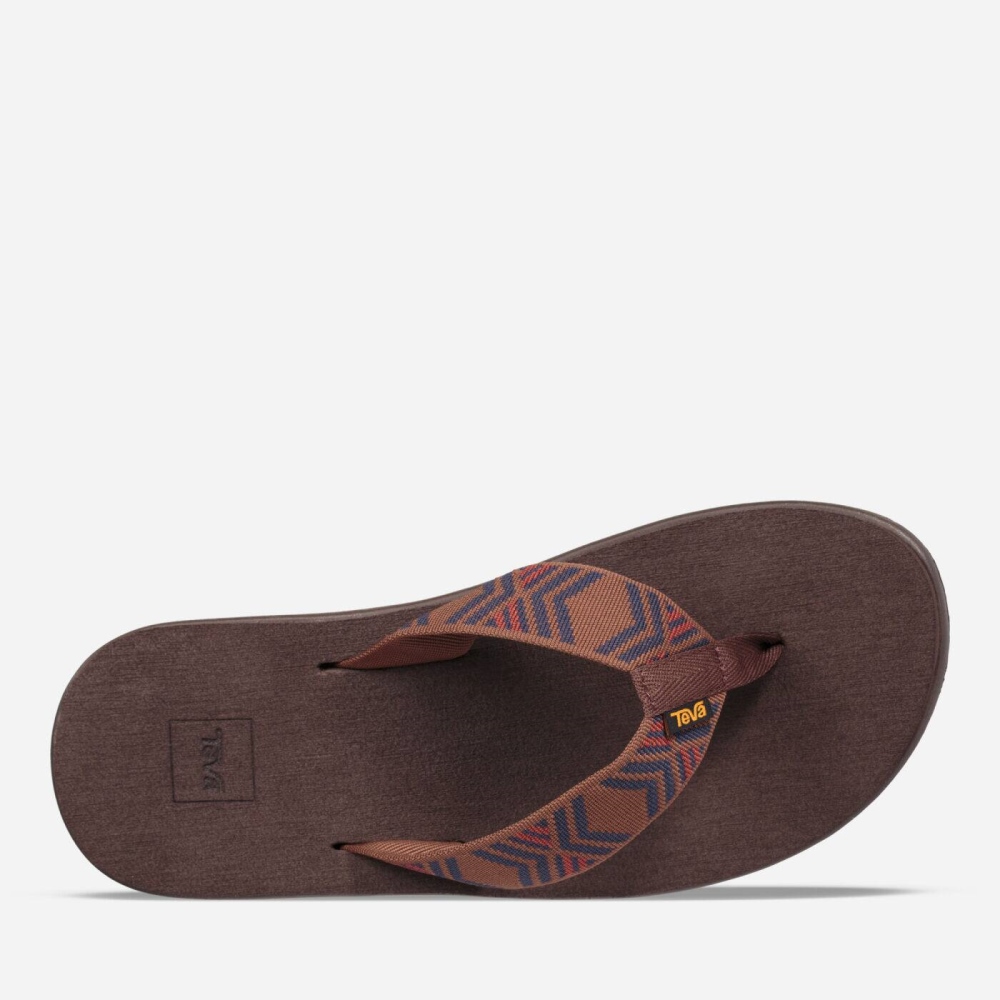 Brown Men's Teva Voya Flip Sandals | 948-ACFMYH