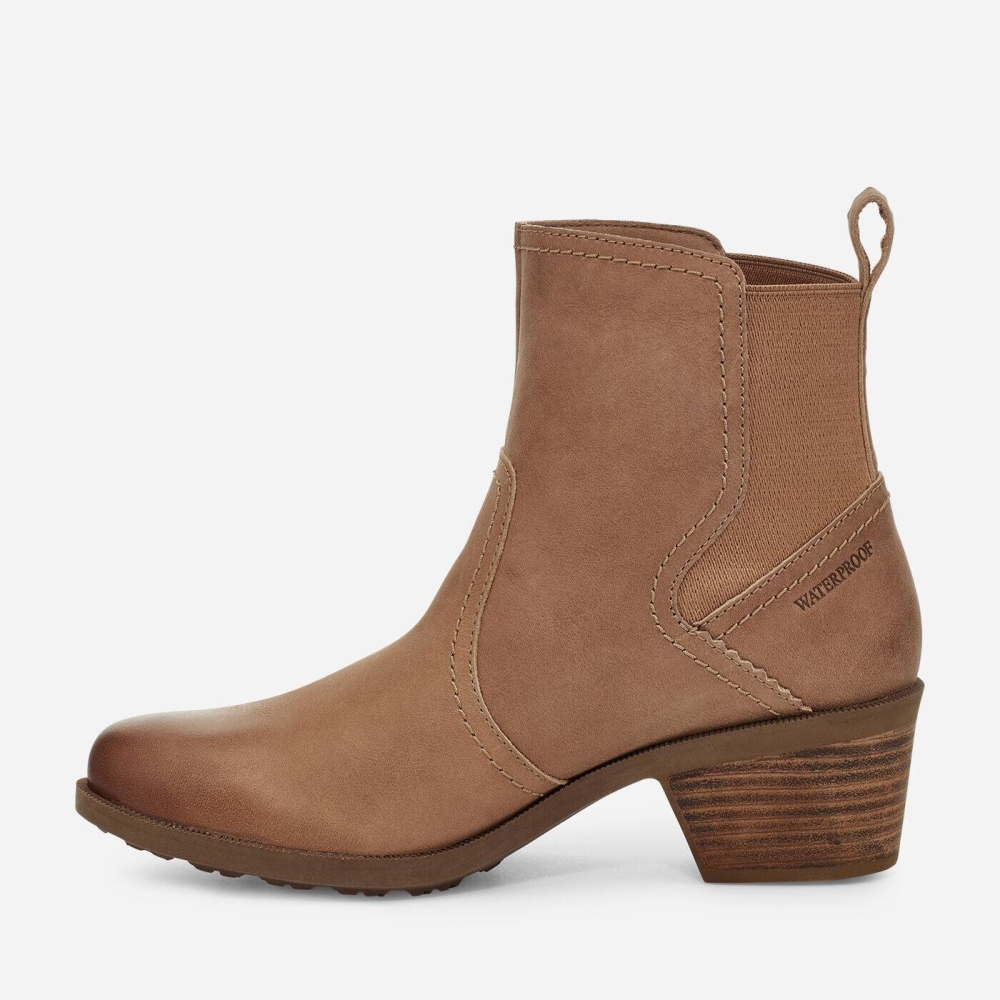 Brown Women's Teva Anaya Chelsea WP Boots | 253-IZQCTM