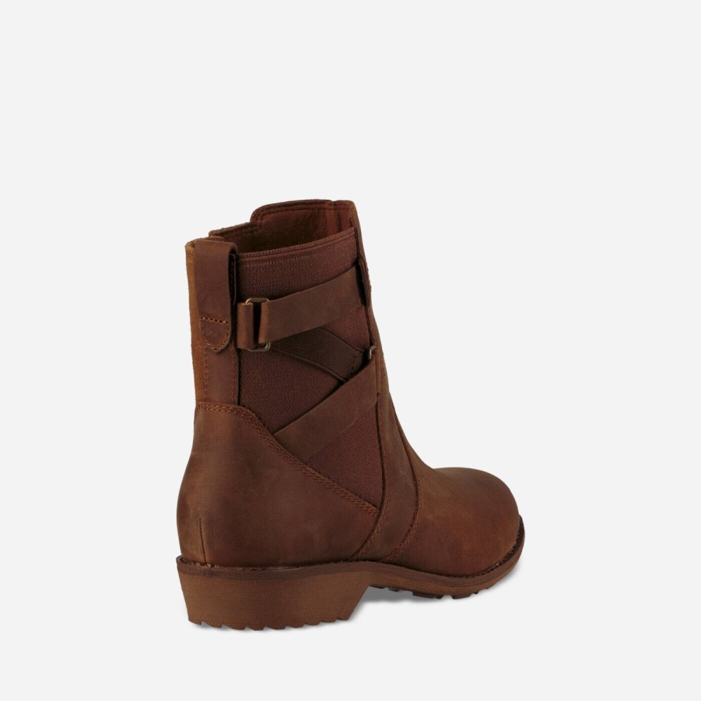 Brown Women's Teva Ellery Ankle WP Boots | 561-FBCVAZ