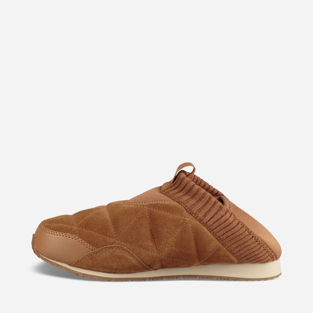 Brown Women's Teva Ember Moc Shearling Slip On Shoes | 702-OIAKVH