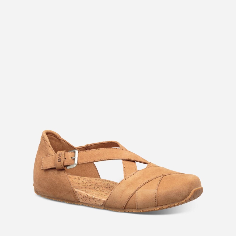 Brown Women's Teva Mahonia Mary Jane Slip On Shoes | 270-NILHPS