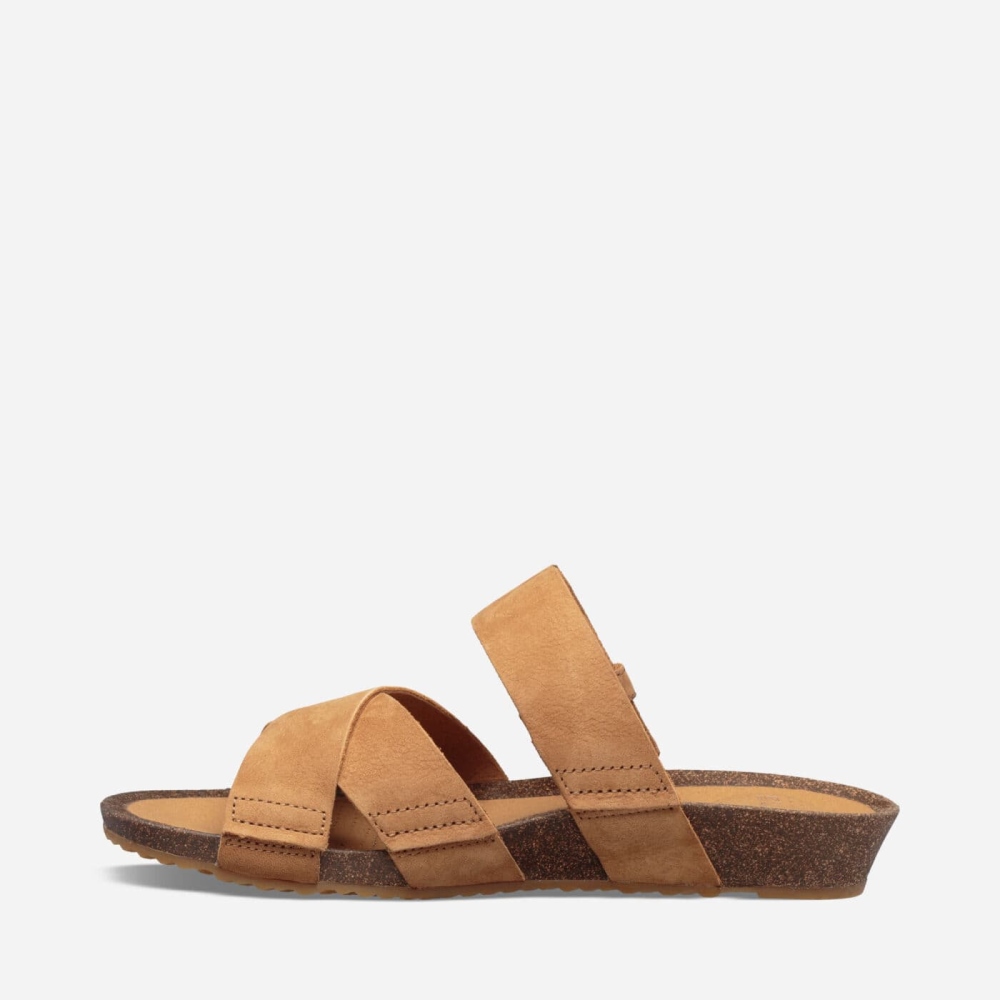 Brown Women's Teva Mahonia Slide Sandals | 082-TBZDIL