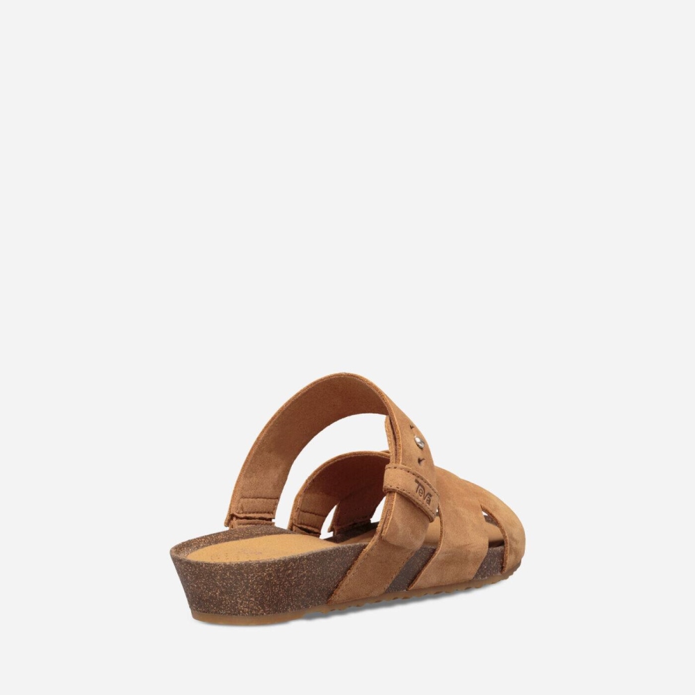 Brown Women's Teva Mahonia Slide Sandals | 082-TBZDIL