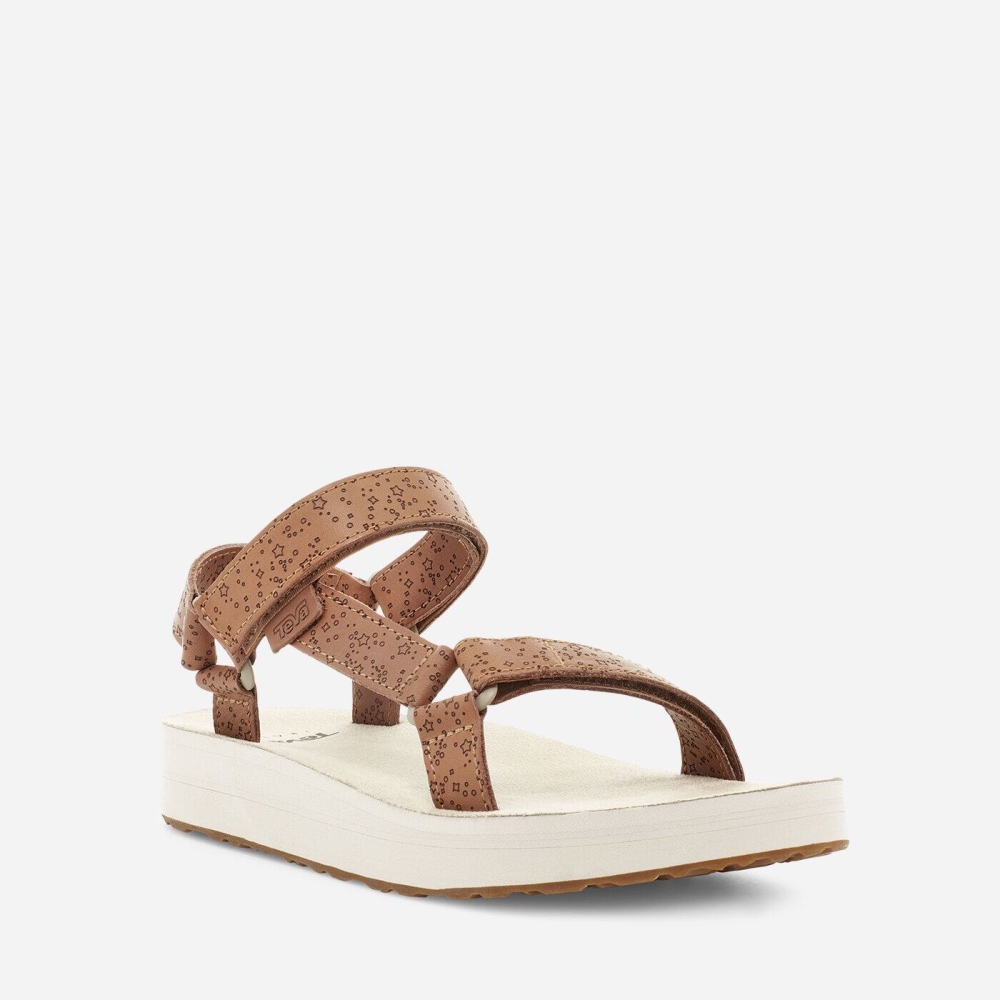 Brown Women's Teva Midform Universal Star Flatform Sandals | 062-ZHVJDU