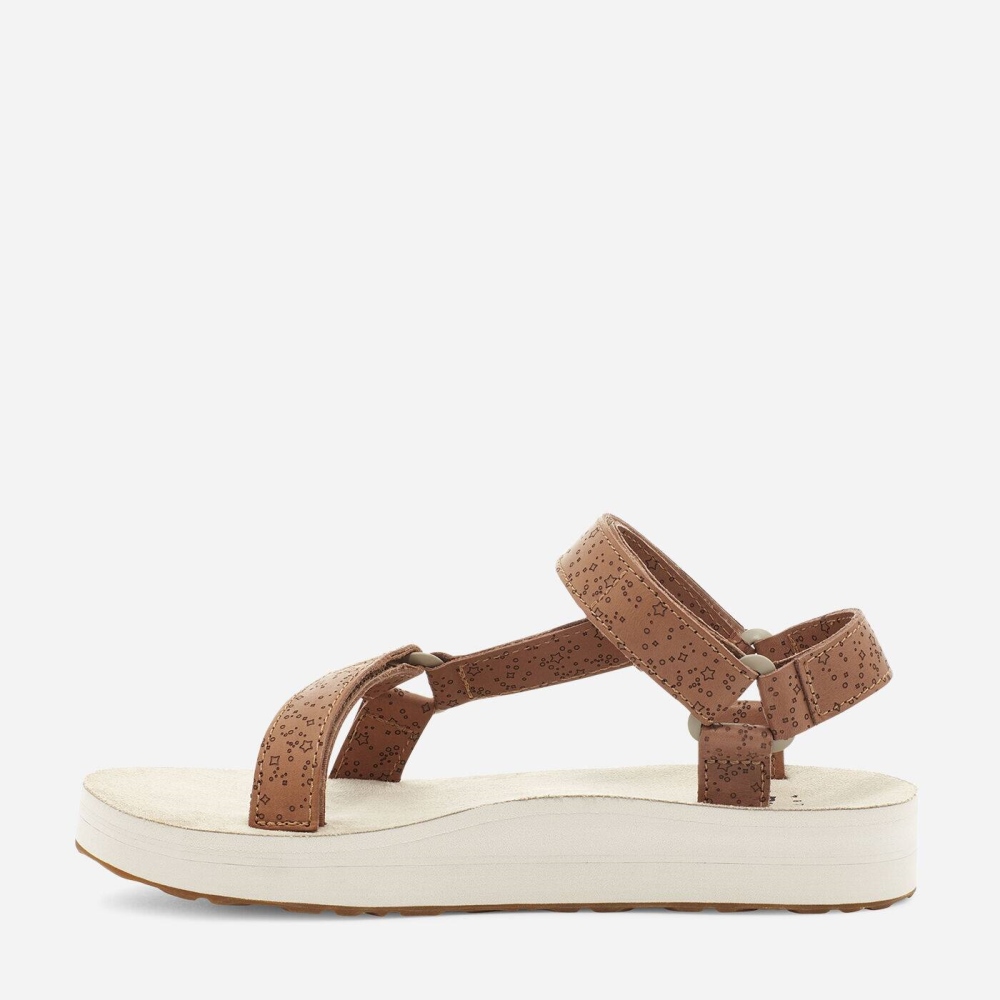 Brown Women's Teva Midform Universal Star Flatform Sandals | 062-ZHVJDU