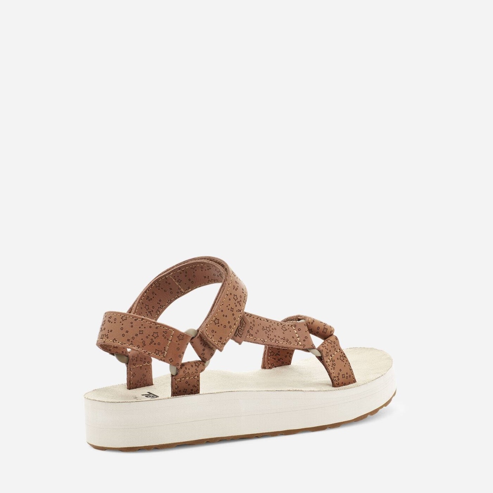 Brown Women's Teva Midform Universal Star Flatform Sandals | 062-ZHVJDU