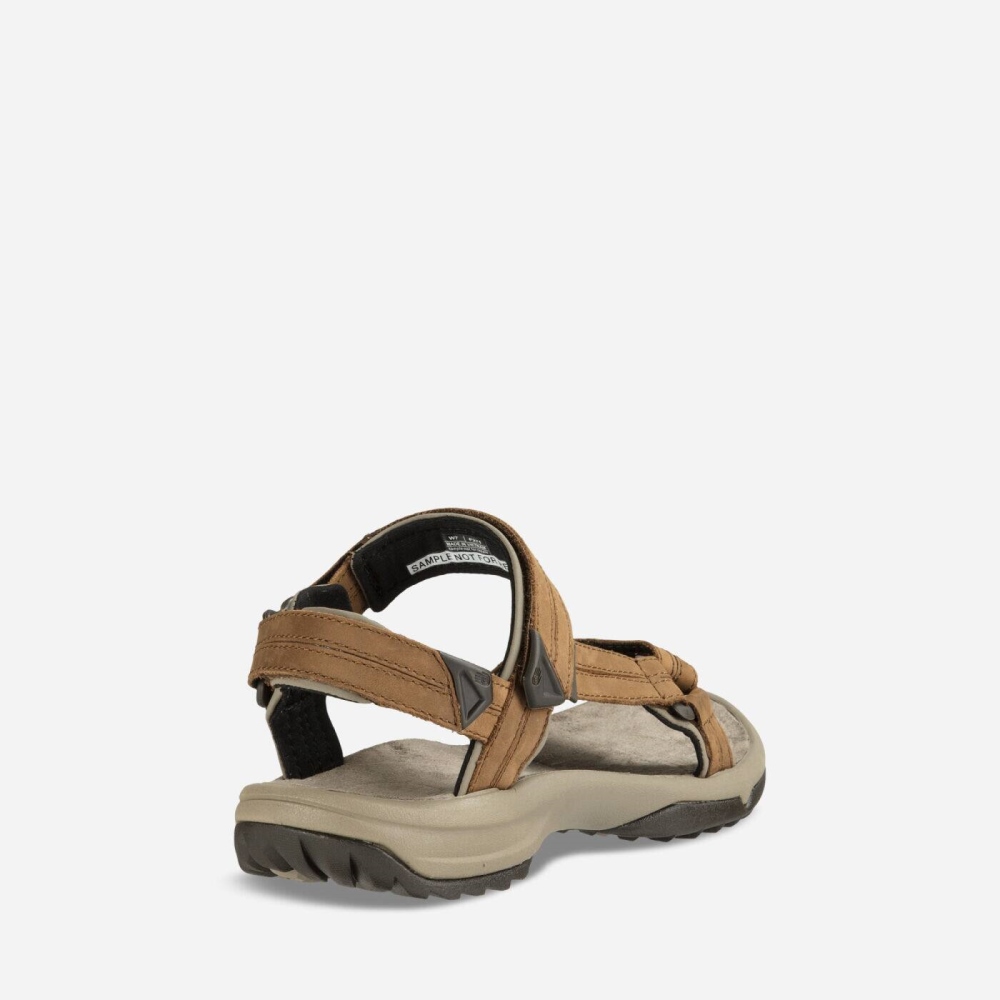 Brown Women's Teva Terra Fi Lite Leather Hiking Sandals | 523-UYXCPT