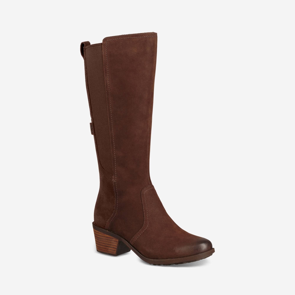 Chocolate Women's Teva Anaya Tall WP Boots | 086-FHEJDV