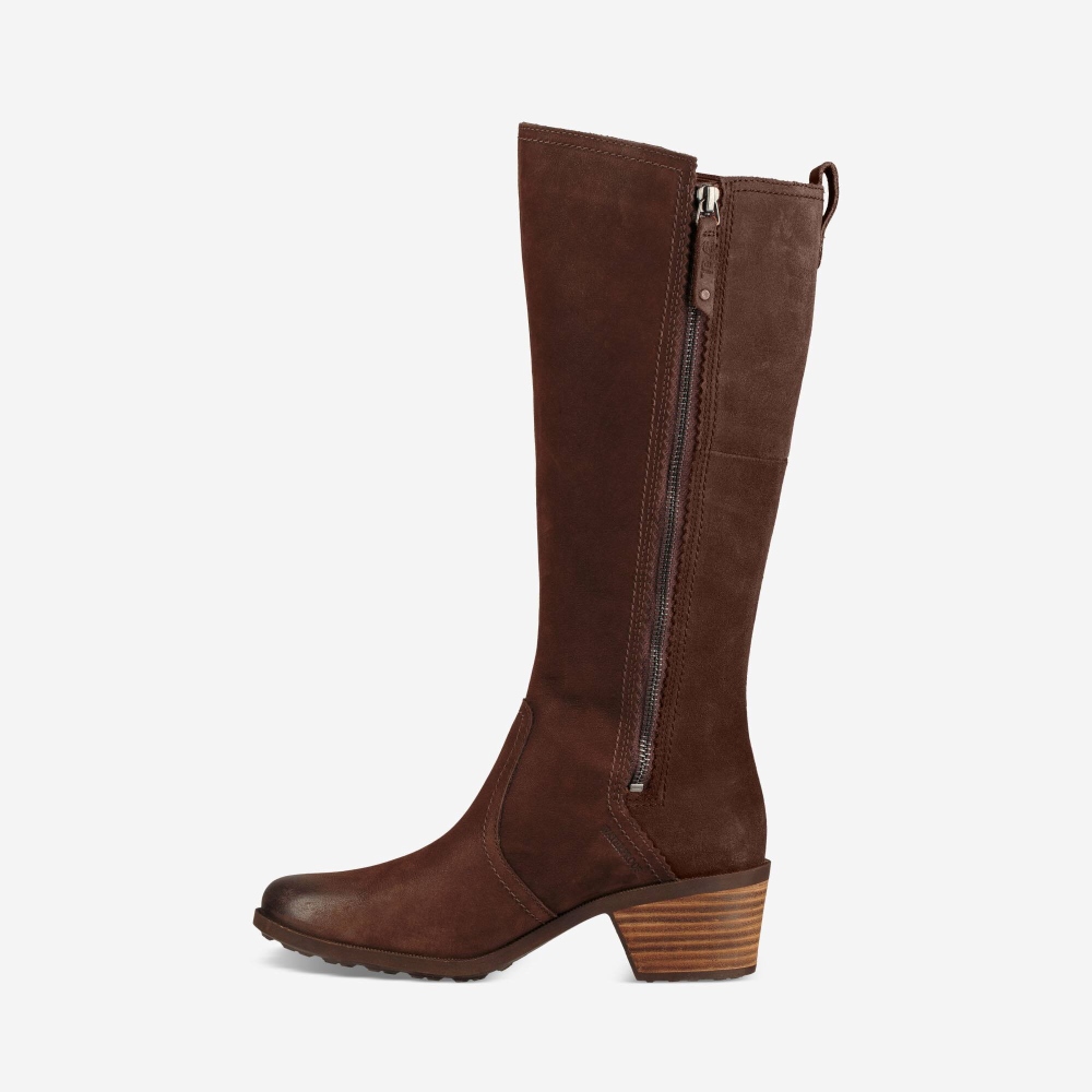 Chocolate Women's Teva Anaya Tall WP Boots | 086-FHEJDV