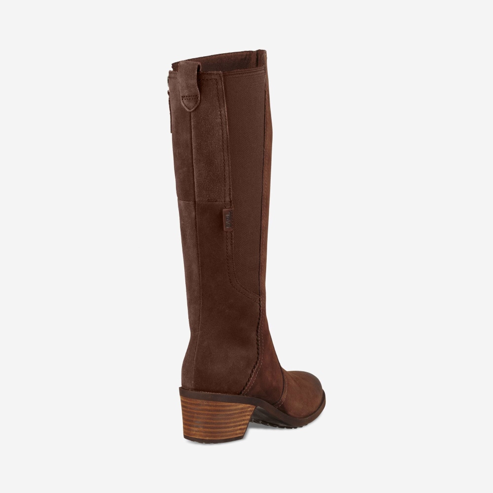 Chocolate Women's Teva Anaya Tall WP Boots | 086-FHEJDV