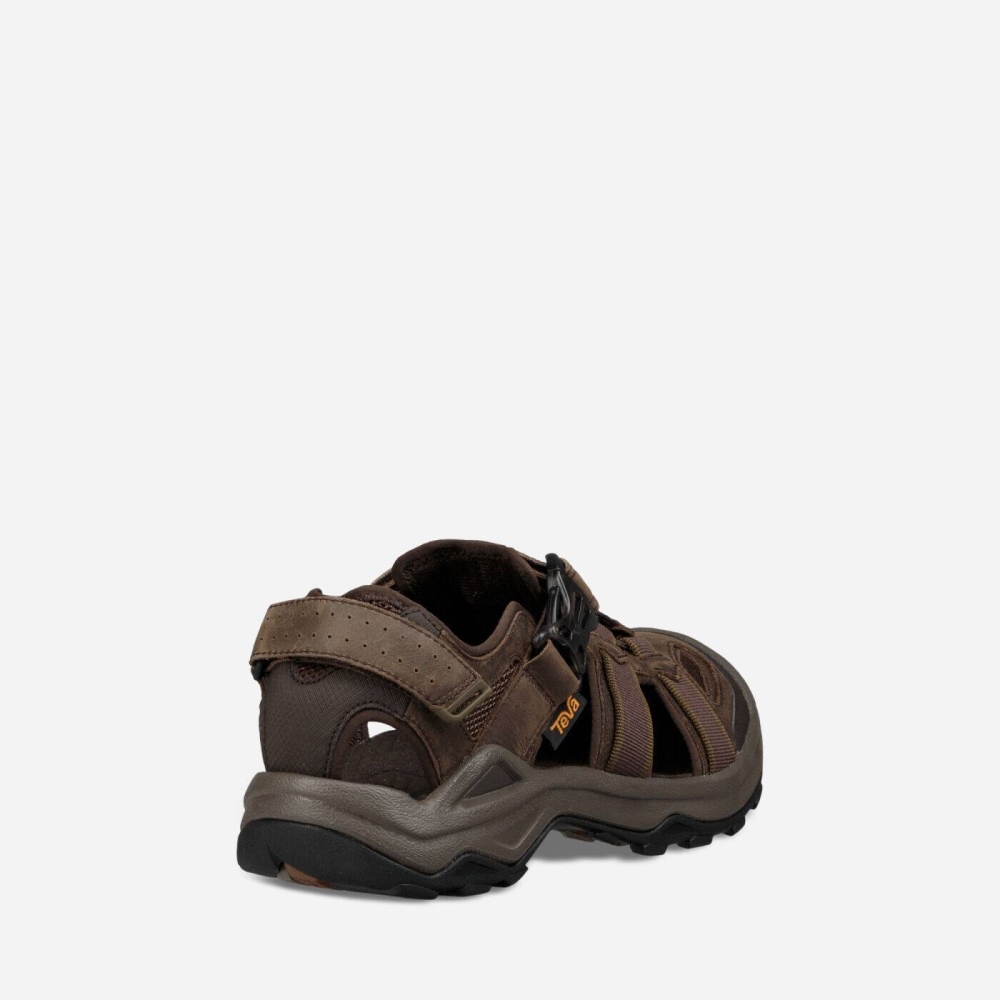 Coffee Men's Teva Omnium 2 Leather Hiking Sandals | 623-XNTOVG