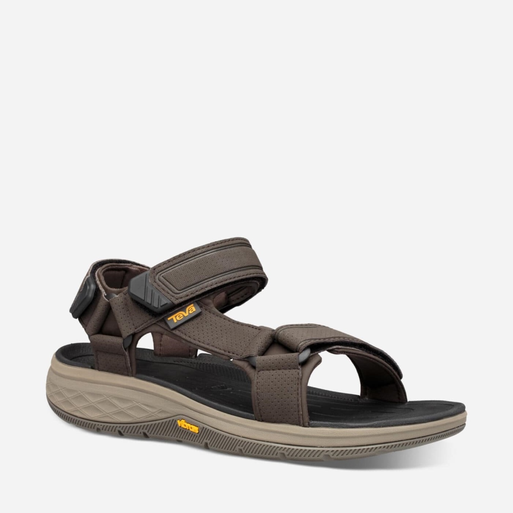 Coffee Men's Teva Strata Universal Sandals | 680-BJCZQT