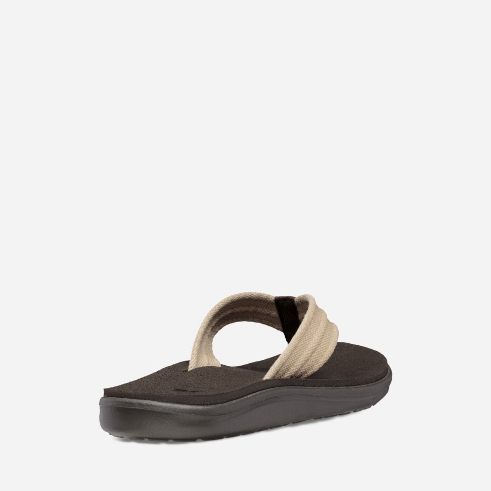 Coffee Men's Teva Voya Canvas Flip Flops | 865-FZHKDJ