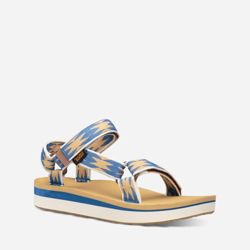 Dark Blue Women's Teva Midform Universal Flatform Sandals | 189-JSITUX