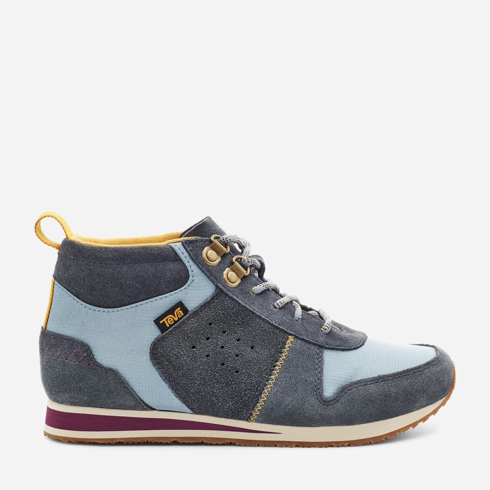 Dark Grey Blue Women\'s Teva Highside 84 Mid Sneakers | 958-HNUIBR