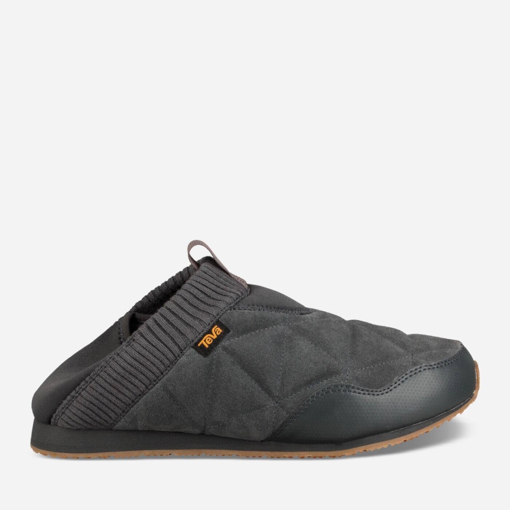 Dark Grey Men's Teva Ember Moc Shearling Slip On Shoes | 987-QRDLSF