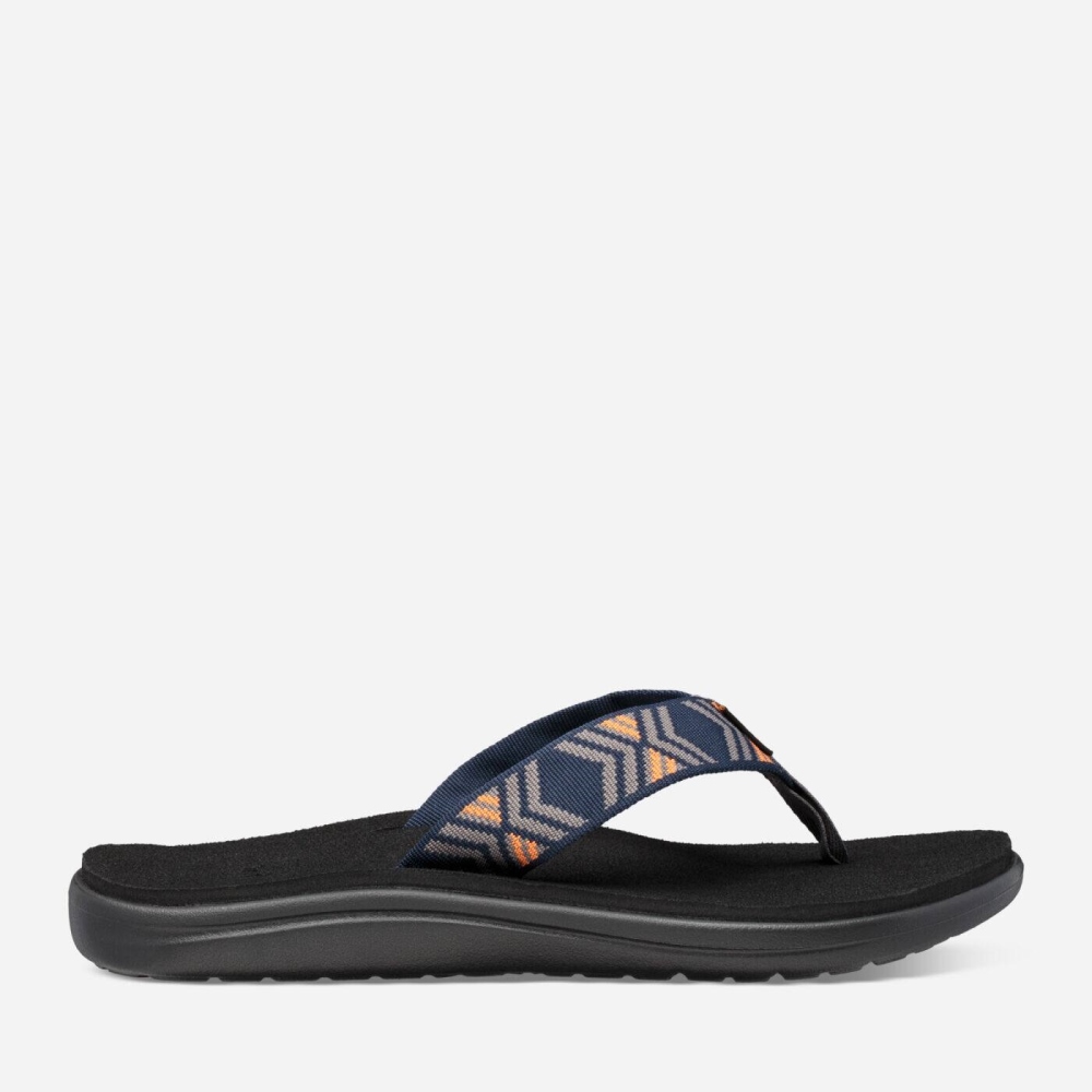 Dark Grey Men\'s Teva Voya Flip Sandals | 482-DKZHTL