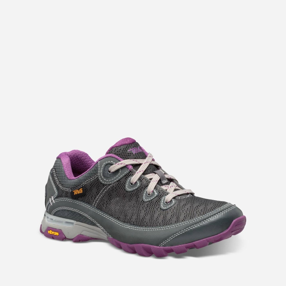 Dark Grey Purple Women's Teva Sugarpine II Air Mesh Lace Up Shoes | 703-LJFSDW