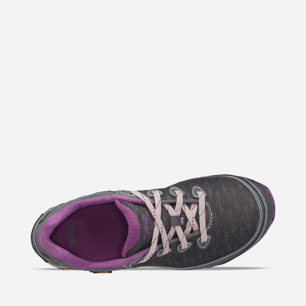 Dark Grey Purple Women's Teva Sugarpine II Air Mesh Lace Up Shoes | 703-LJFSDW