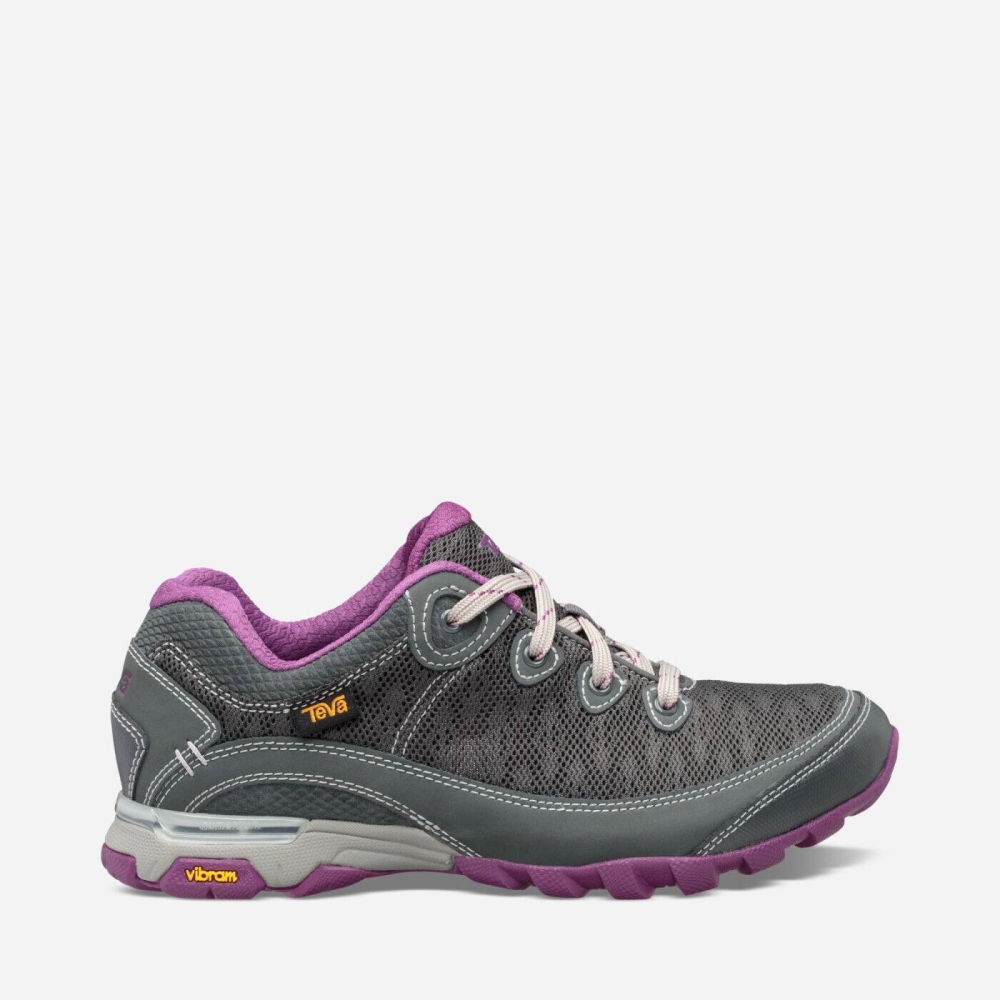 Dark Grey Purple Women\'s Teva Sugarpine II Air Mesh Lace Up Shoes | 703-LJFSDW