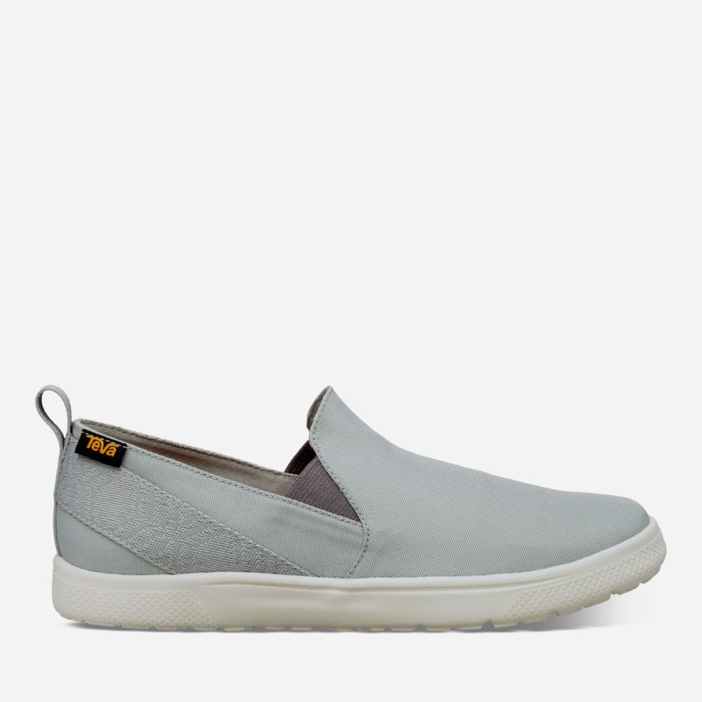 Grey Men\'s Teva Voya Slip On Sneakers | 834-OTMWFG