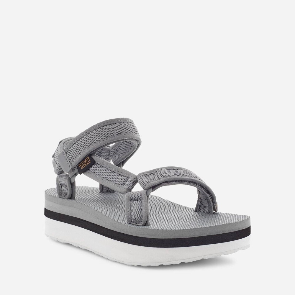 Grey Women's Teva Flatform Universal Mesh Print Flatform Sandals | 680-XZDBRC