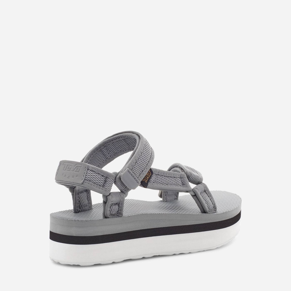 Grey Women's Teva Flatform Universal Mesh Print Flatform Sandals | 680-XZDBRC