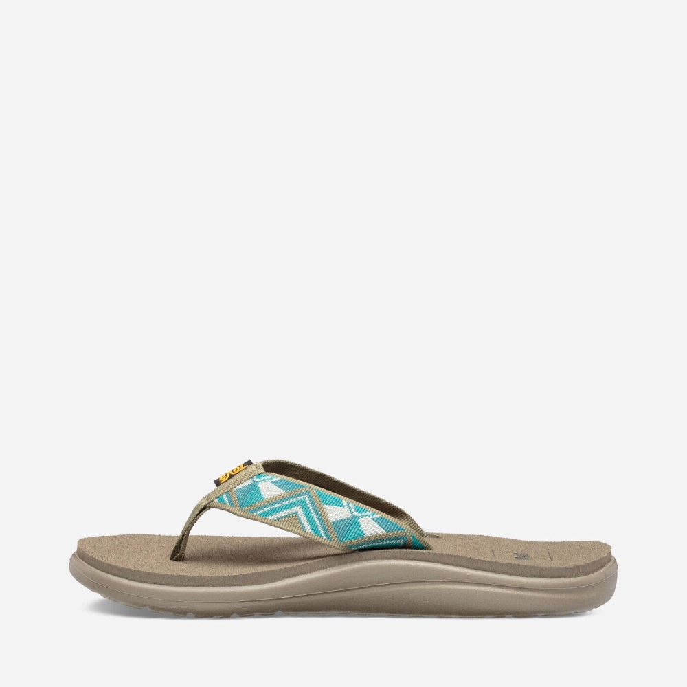 Khaki Green Women's Teva Voya Flip Flops | 435-UJDKOB