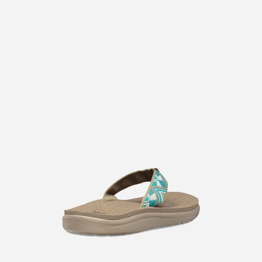 Khaki Green Women's Teva Voya Flip Flops | 435-UJDKOB