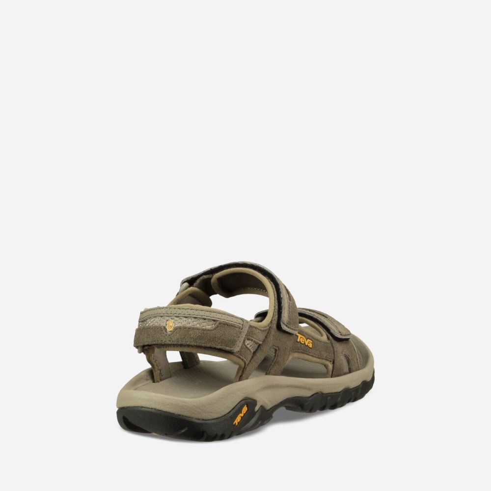 Khaki Men's Teva Hudson Hiking Sandals | 142-ODQHFC