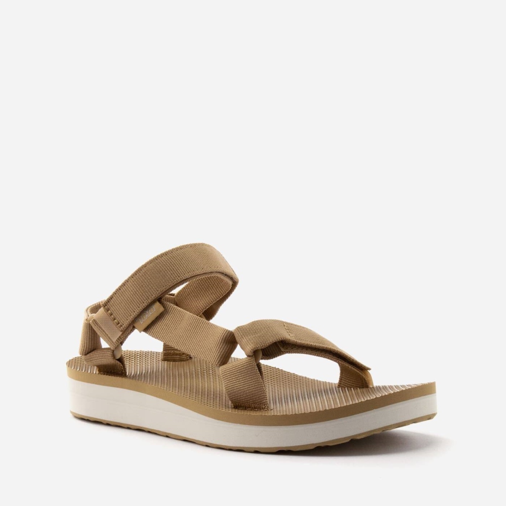 Khaki Women's Teva Midform Universal Flatform Sandals | 719-XBHQKU