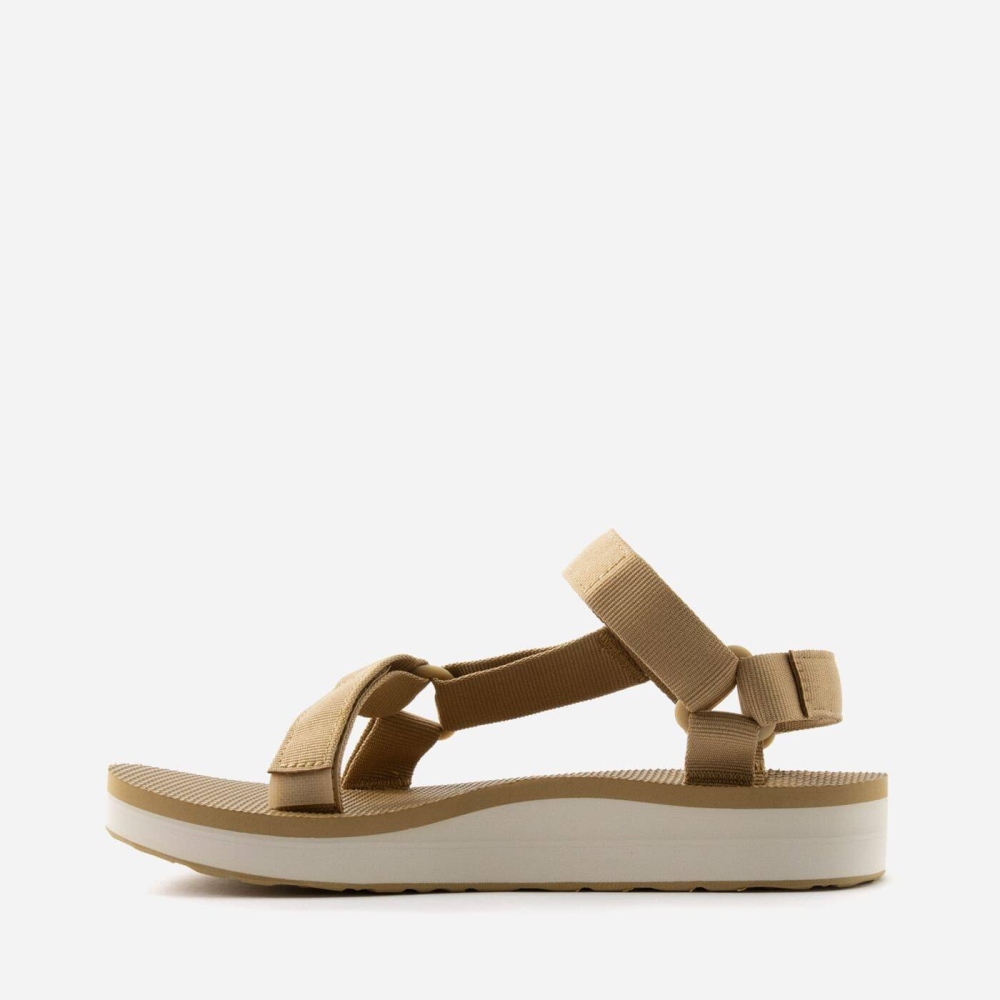 Khaki Women's Teva Midform Universal Flatform Sandals | 719-XBHQKU