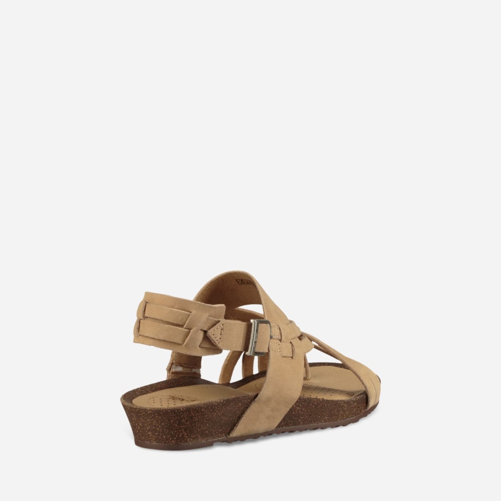 Khaki Women's Teva Ysidro Extension Wedge Sandals | 879-HBEAPI