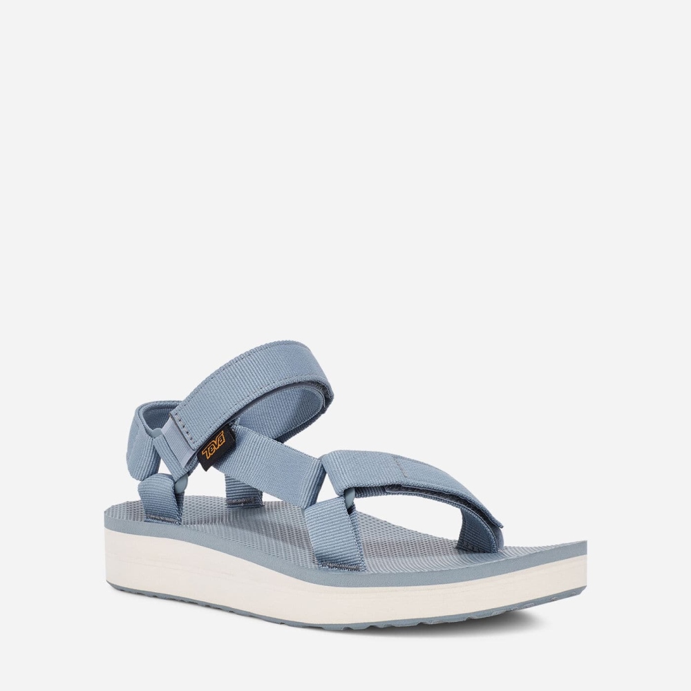 Light Blue Women's Teva Midform Universal Flatform Sandals | 174-XBYAJW