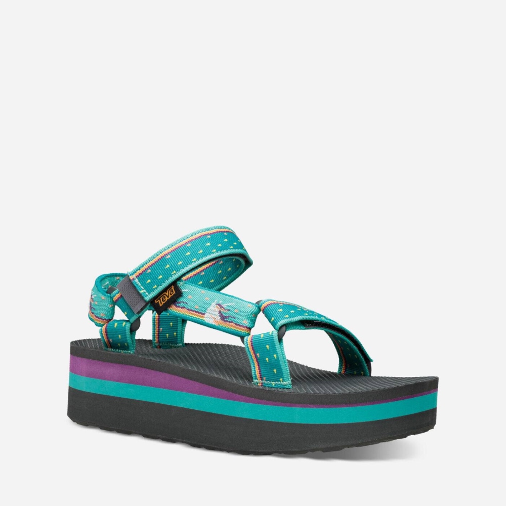 Light Green Women's Teva Flatform Universal Flatform Sandals | 873-LIECMK