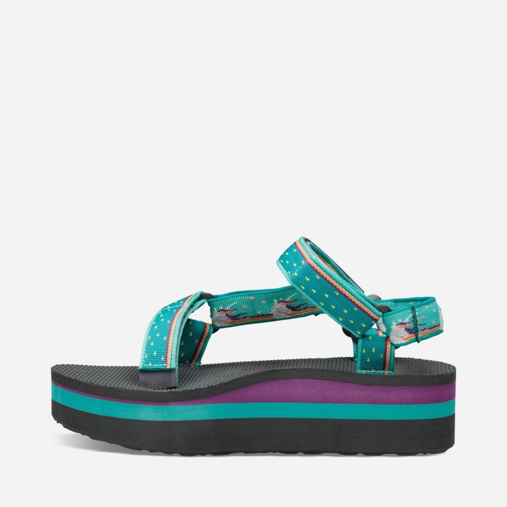 Light Green Women's Teva Flatform Universal Flatform Sandals | 873-LIECMK