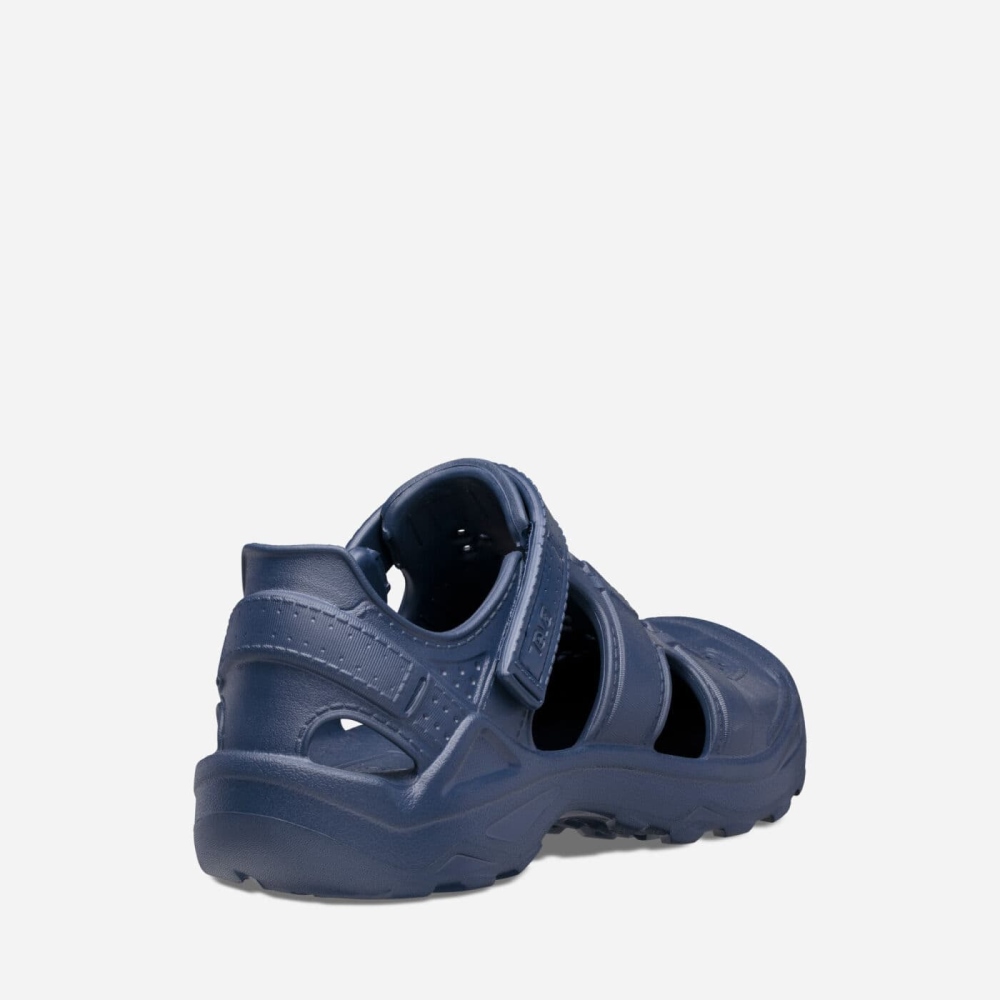 Navy Men's Teva Omnium Drift Sandals | 632-EKXAND