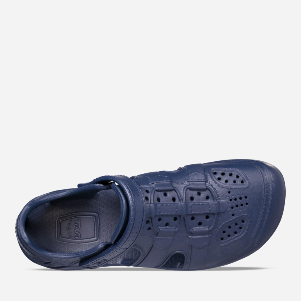 Navy Men's Teva Omnium Drift Sandals | 632-EKXAND